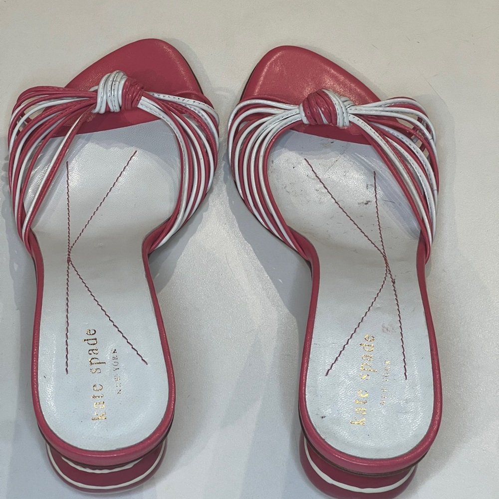 Kate Spade New York Pink & White Sandals in Excellent Condition - Picture 8 of 15